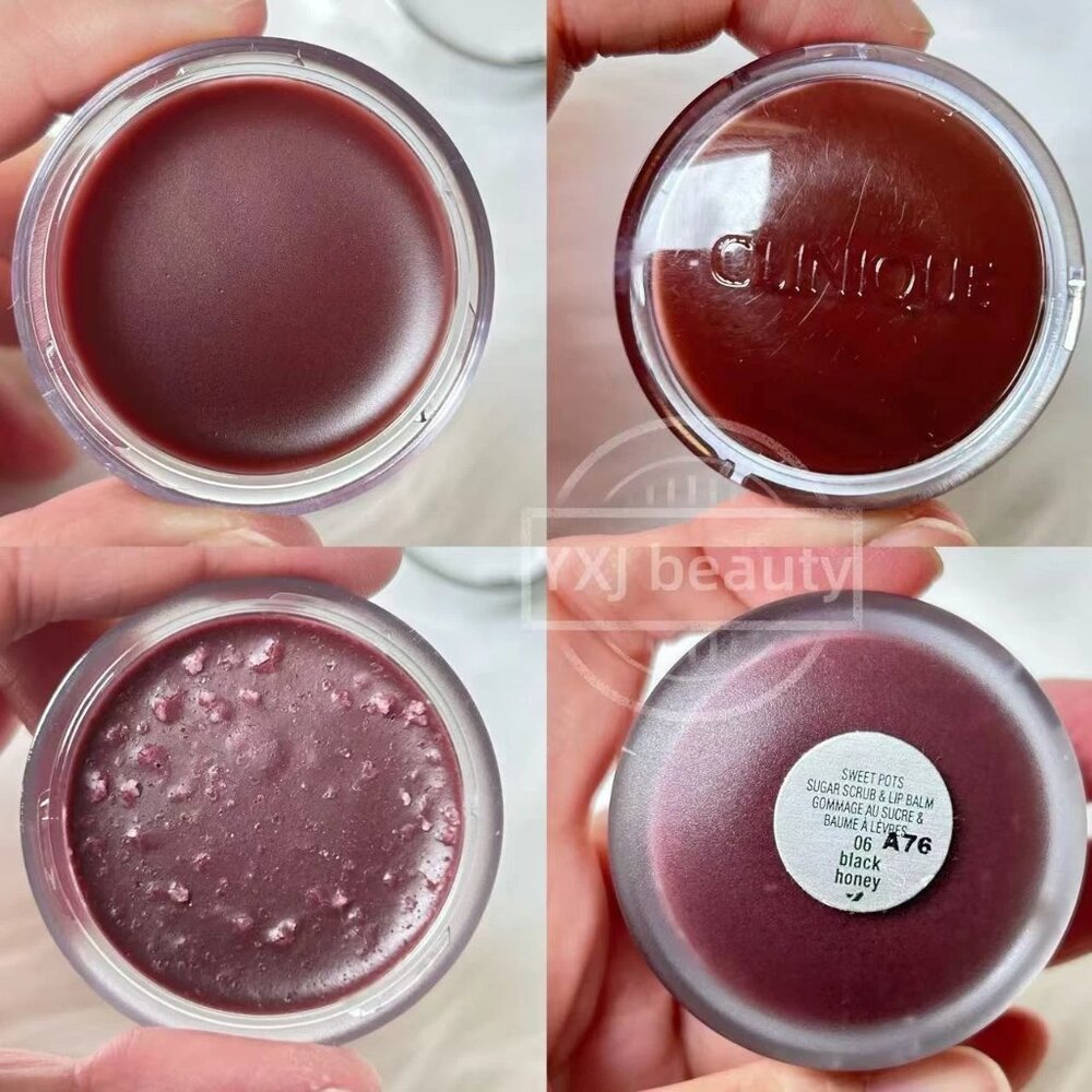 New Clinique Sweet Pots Sugar 2 in 1 Scrub & Lip Balm~Black Honey~Full Size~RARE
